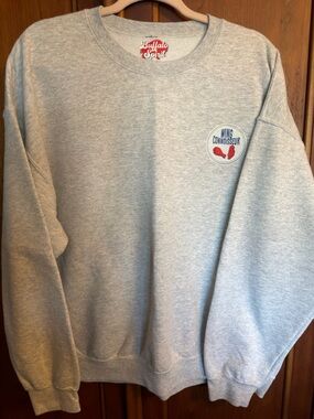 Spirit Light Gray Crewneck Sweatshirt with Blue & Red Patch